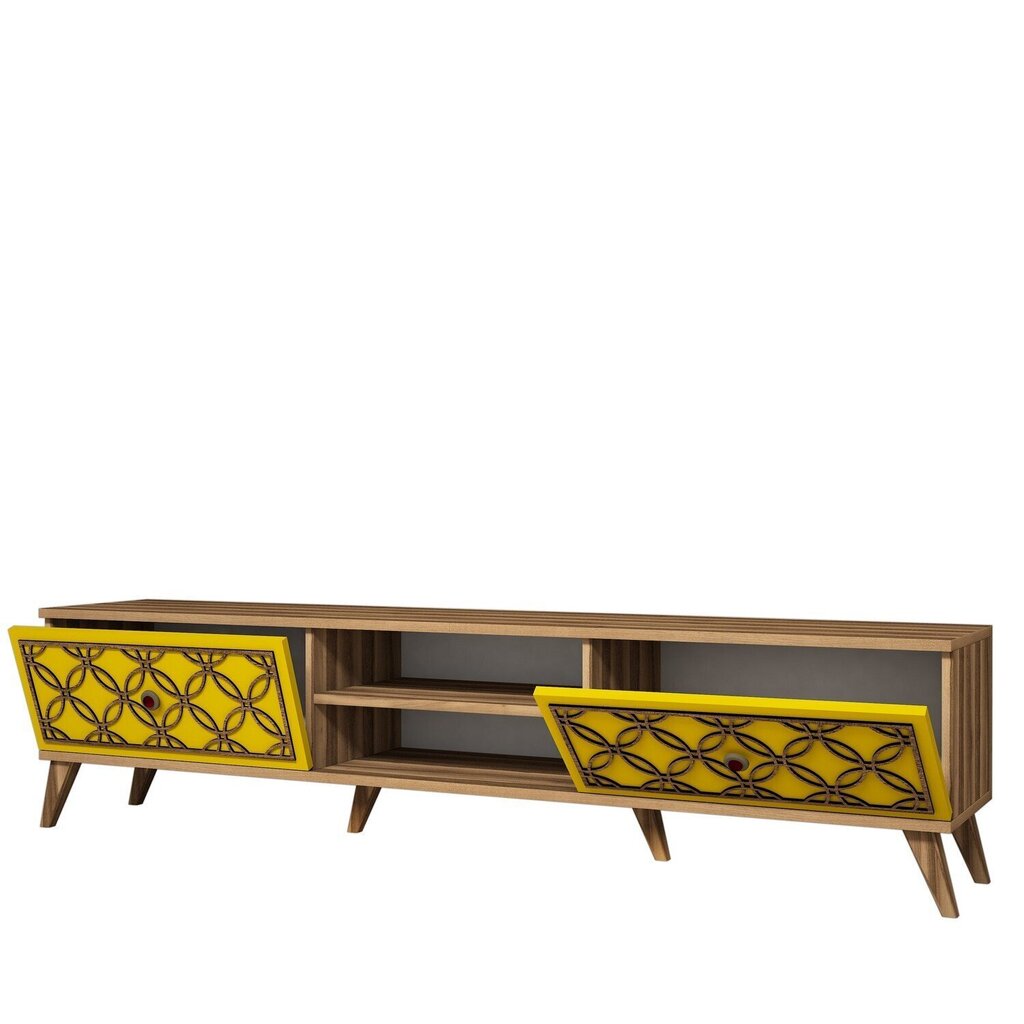 TV-laud Kalune Design 845, 180 cm, pruun/kollane hind ja info | TV alused | kaup24.ee