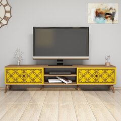 TV-laud Kalune Design 845, 180 cm, pruun/kollane hind ja info | TV alused | kaup24.ee