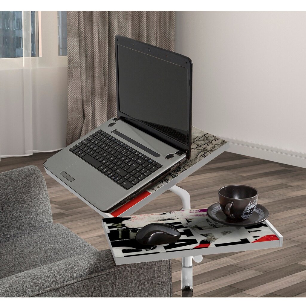 Arvutilaud Kalune Design 863 (I) sülearvutile, valge/must hind ja info | Arvutilauad, kirjutuslauad | kaup24.ee