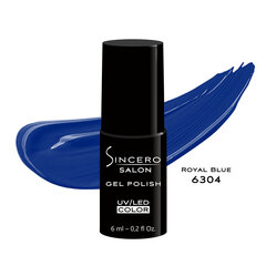 Гель лак для ногтей Sincero Salon, 6 мл, ROYAL BLUE, 6304 цена и информация | Лаки для ногтей, укрепители для ногтей | kaup24.ee