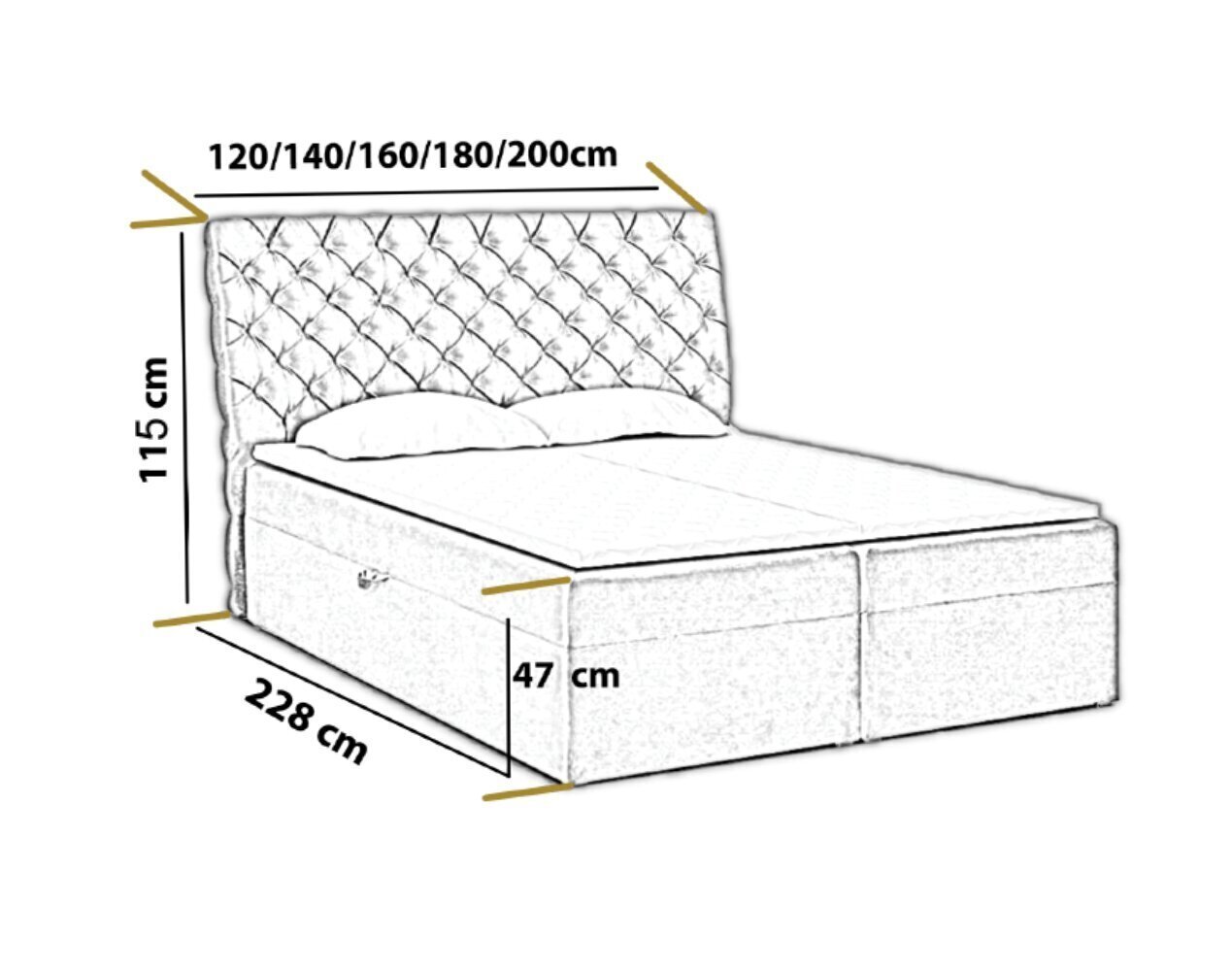 Voodi Monaco 180x200 cm, pruun hind ja info | Voodid | kaup24.ee