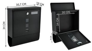 Postkast 10 x 30,7 x 34 cm цена и информация | Почтовые ящики | kaup24.ee