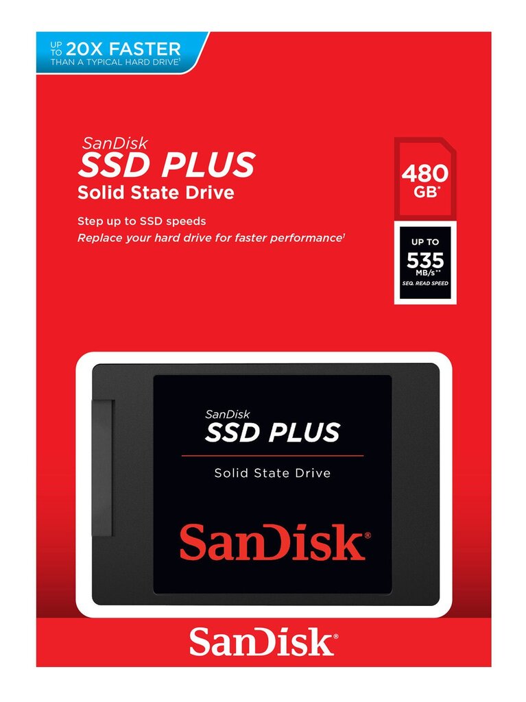 Kõvaketas Sandisk SSD PLUS 480GB SATA III hind ja info | Sisemised kõvakettad (HDD, SSD, Hybrid) | kaup24.ee