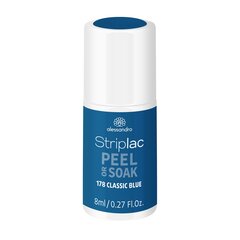 Küünelakk Alessandro Striplac Peel or Soak Classic Blue, 8ml hind ja info | Küünelakid, küünetugevdajad | kaup24.ee