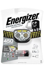 Налобный фонарь ENERGIZER VISION ULTRA LED galvas 450lm + 3xAAA Energizer MAX батарейки, 7 световых режимов цена и информация | Energizer Бытовая техника и электроника | kaup24.ee