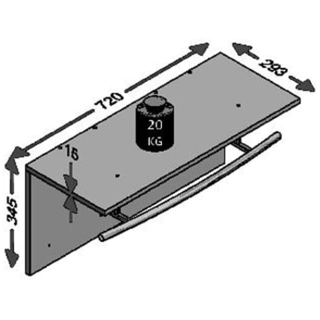 FMD seinale kinnitatav riidenagi 72 x 29,3 x 34,5 cm, valge цена и информация | Riidestanged ja nagid | kaup24.ee