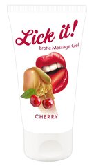 Массажный гель Lick It cherry, 50 мл цена и информация | Массажные масла | kaup24.ee