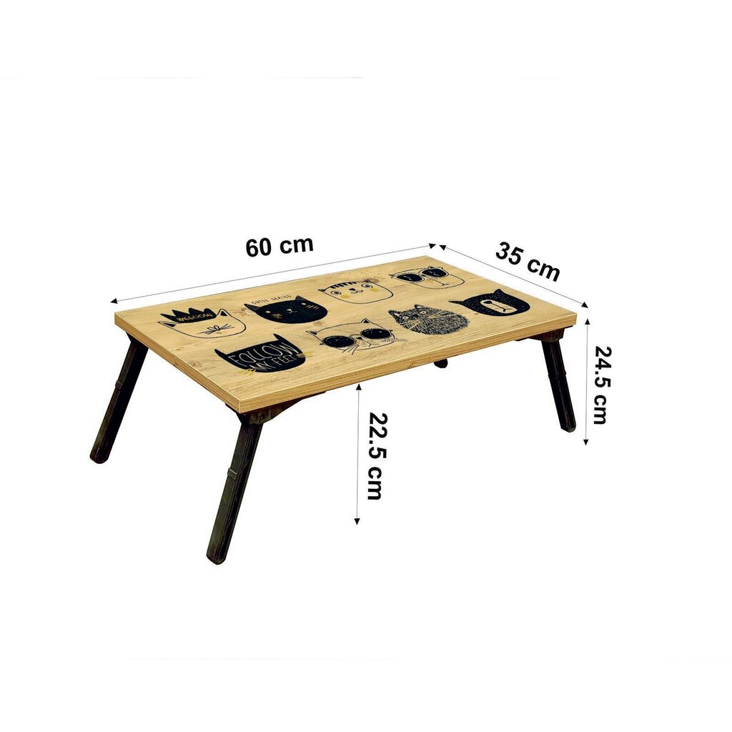 Sülearvuti laud Kalune Design 869 (I), helepruun/must цена и информация | Arvutilauad, kirjutuslauad | kaup24.ee