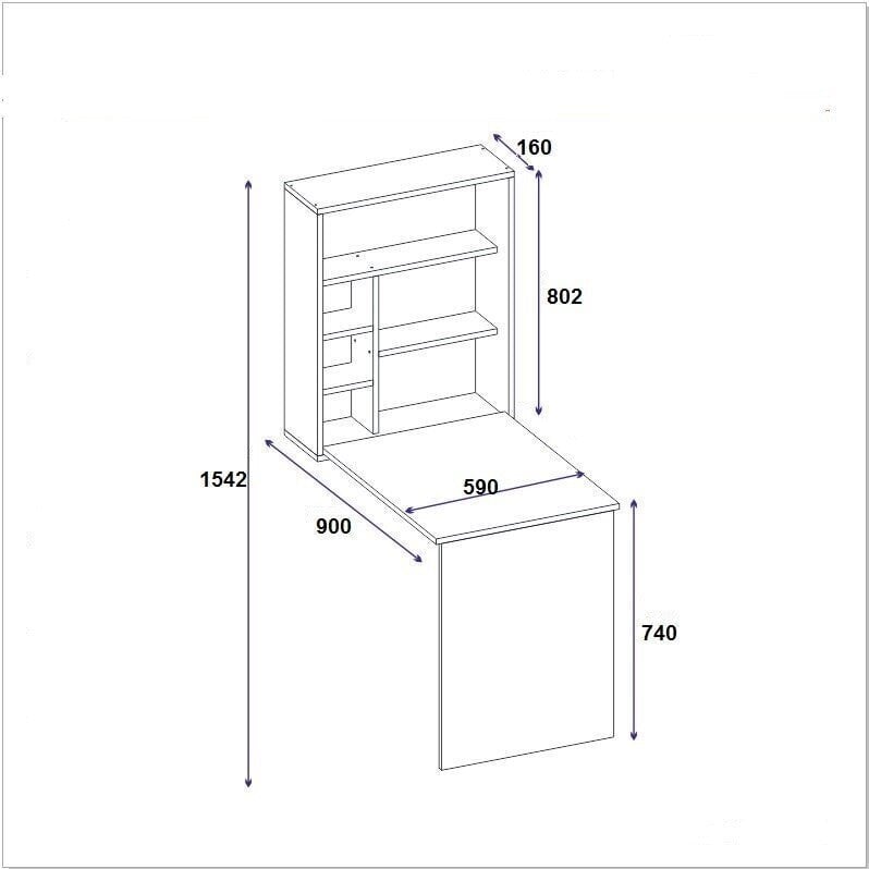 Kirjutuslaud Kalune Design 550 (II), 154,2 cm, helepruun hind ja info | Arvutilauad, kirjutuslauad | kaup24.ee