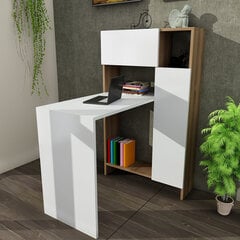 Письменный стол с полкой Kalune Design 756, белый/коричневый цена и информация | Компьютерные, письменные столы | kaup24.ee