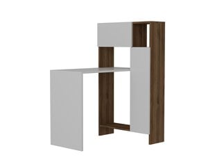 Письменный стол с полкой Kalune Design 756, белый/коричневый цена и информация | Компьютерные, письменные столы | kaup24.ee