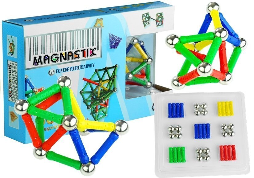 Magnetiline hariv konstruktor, 60 osaline цена и информация | Klotsid ja konstruktorid | kaup24.ee