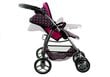 Laste nukukäru 2in1, must roosade täppidega hind ja info | Tüdrukute mänguasjad | kaup24.ee