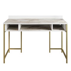 Письменный стол Kalune Design 541, 75,2, белый/золотой цена и информация | Компьютерные, письменные столы | kaup24.ee