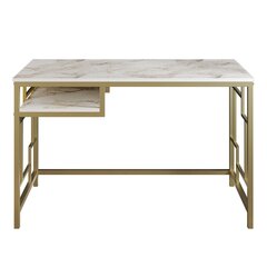 Письменный стол Kalune Design 541, 75 см, белый/золотой цена и информация | Компьютерные, письменные столы | kaup24.ee