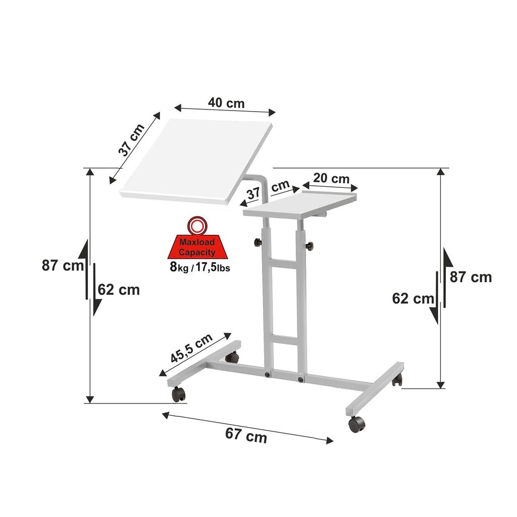 Arvutilaud Kalune Design 863 (I) sülearvutile, valge hind ja info | Arvutilauad, kirjutuslauad | kaup24.ee