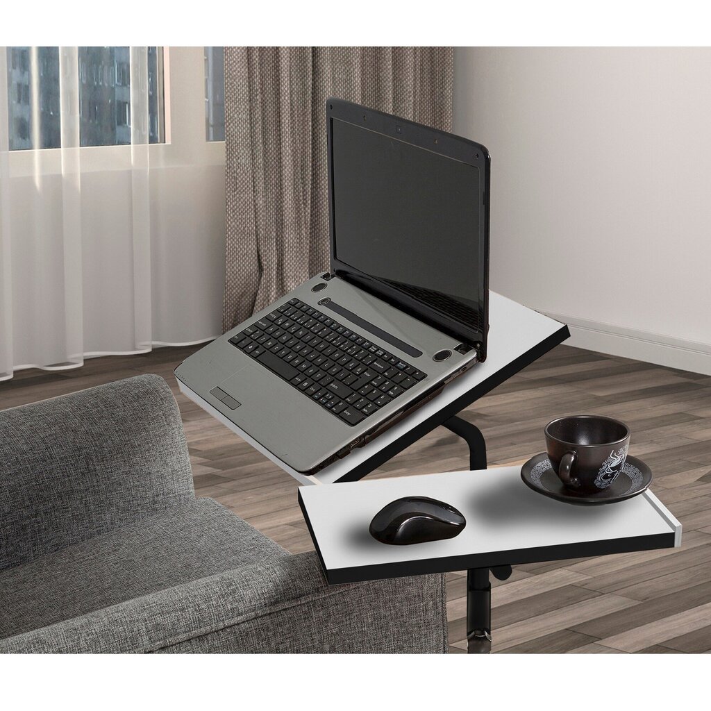 Arvutilaud Kalune Design 863 (II) sülearvutile, valge/must hind ja info | Arvutilauad, kirjutuslauad | kaup24.ee
