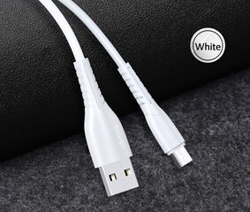 USB/MicroUSB кабель USAMS, белый, 100 см цена и информация | Кабели для телефонов | kaup24.ee