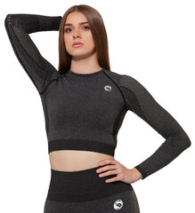 Спортивная футболка для женщин Stark Soul® women longsleeve sport crop top, черная цена и информация | Спортивная одежда женская | kaup24.ee