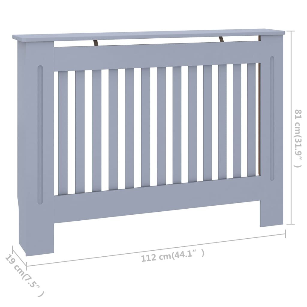 vidaXL radiaatorikate antratsiit 112 x 19 x 81 cm, MDF цена и информация | Tarvikud kaminatele ja ahjudele | kaup24.ee