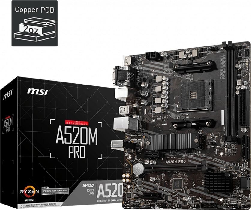 MSI A520M Pro hind ja info | Emaplaadid | kaup24.ee