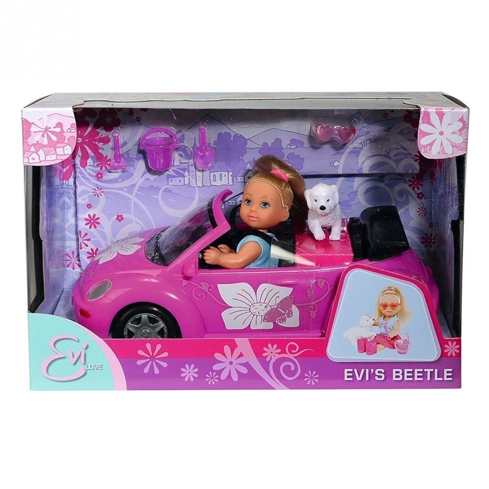Nukk autoga Beetle Simba Evi Love, 1 tk., 105731539 hind ja info | Tüdrukute mänguasjad | kaup24.ee