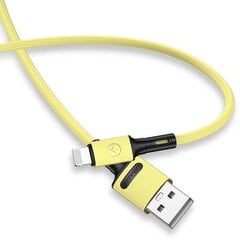 USB/Lightning kaabel USAMS, kollane, 100cm hind ja info | Mobiiltelefonide kaablid | kaup24.ee