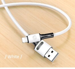 USB/Lightning kaabel USAMS, valge, 100cm hind ja info | Mobiiltelefonide kaablid | kaup24.ee