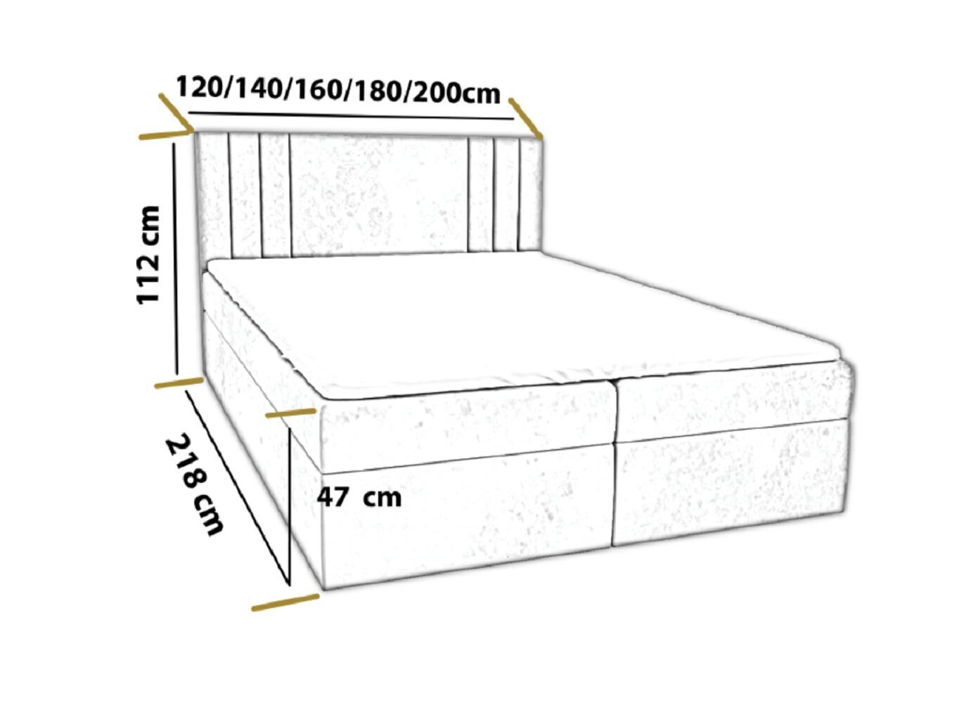 Voodi Tessa 180x200 cm, hall hind ja info | Voodid | kaup24.ee