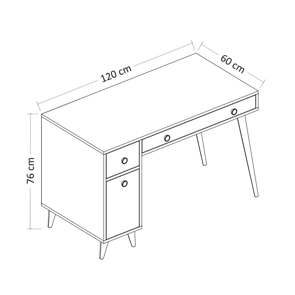 Kirjutuslaud Kalune Design 382, helepruun/valge hind ja info | Arvutilauad, kirjutuslauad | kaup24.ee