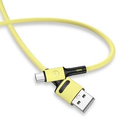 USB/Micro USB кабель USAMS, желтый, 100 см цена и информация | Кабели для телефонов | kaup24.ee