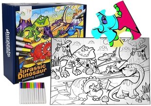 Värvitav pusle Dinosaurused, 24 o. hind ja info | Kunstitarbed, voolimise tarvikud | kaup24.ee