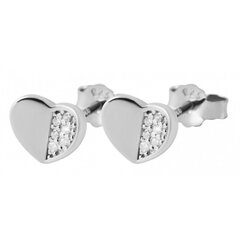 Серебряные серьги в форме сердца цена и информация | Серьги | kaup24.ee