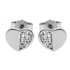 Серебряные серьги в форме сердца цена и информация | Серьги | kaup24.ee