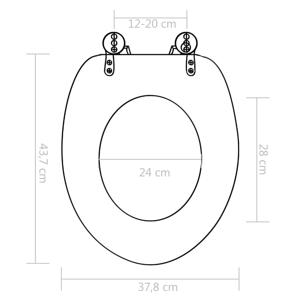 vidaXL WC prill-laud vaikselt sulguv, MDF, merekarpide disainiga hind ja info | WC-poti tarvikud | kaup24.ee