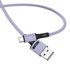 Kaabel USB/Type-C USAMS, lilla, 100cm hind ja info | Mobiiltelefonide kaablid | kaup24.ee