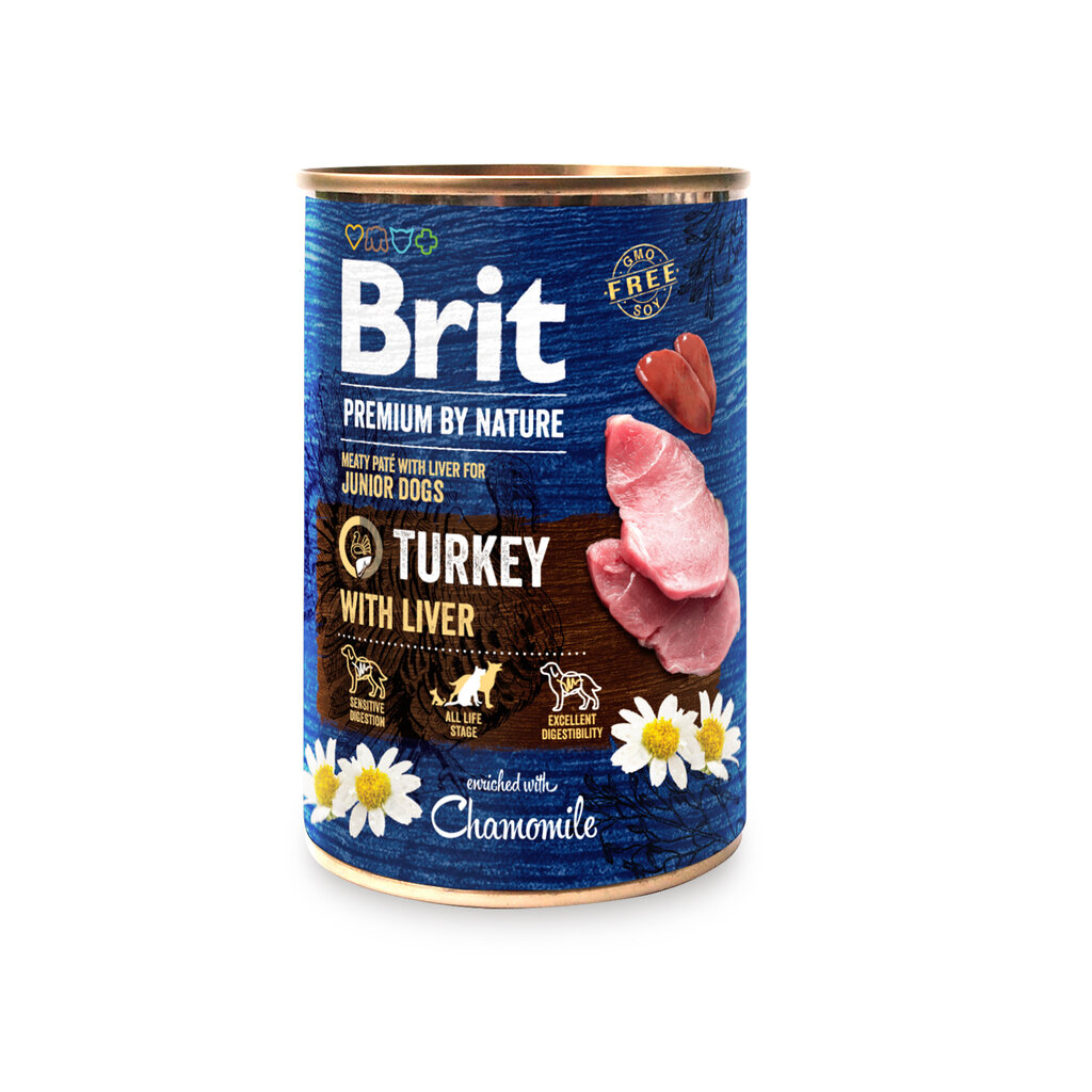 Brit Premium by Nature konserv Turkey with Liver koertele 400g цена и информация | Konservid koertele | kaup24.ee