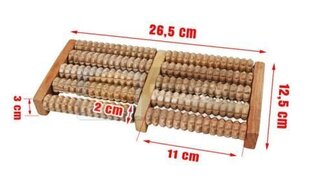 Деревянный массажер для ног 26,5 x 12,5 x 3см цена и информация | Аксессуары для массажа | kaup24.ee