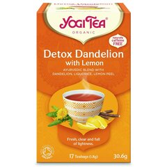 Võilille tee sidruniga Yogi Tea Detox With Lemon, 17 pakki hind ja info | Tee | kaup24.ee