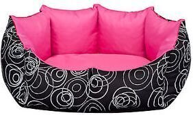 Hobbydog лежак New York, M, Pink/Black Circles, 50x40 см цена и информация | Лежаки, домики | kaup24.ee