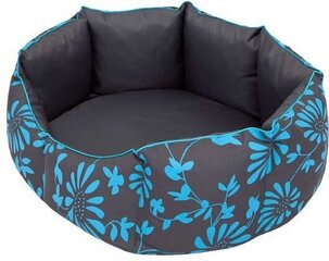 Hobbydog лежак New York, M, Grey/Blue Flowers, 50x40 см цена и информация | Лежаки, домики | kaup24.ee