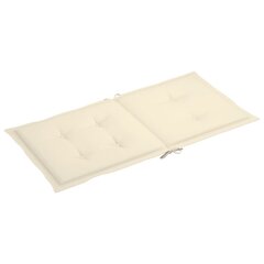 vidaXL aiatooli istmepadjad 4 tk kreemjasvalge 100 x 50 x 3 cm цена и информация | Декоративные подушки и наволочки | kaup24.ee