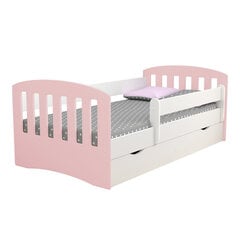 Детская кровать с матрасом Selsey Pamma, 80x140 см, белая/светло-розовая цена и информация | Детские кровати | kaup24.ee