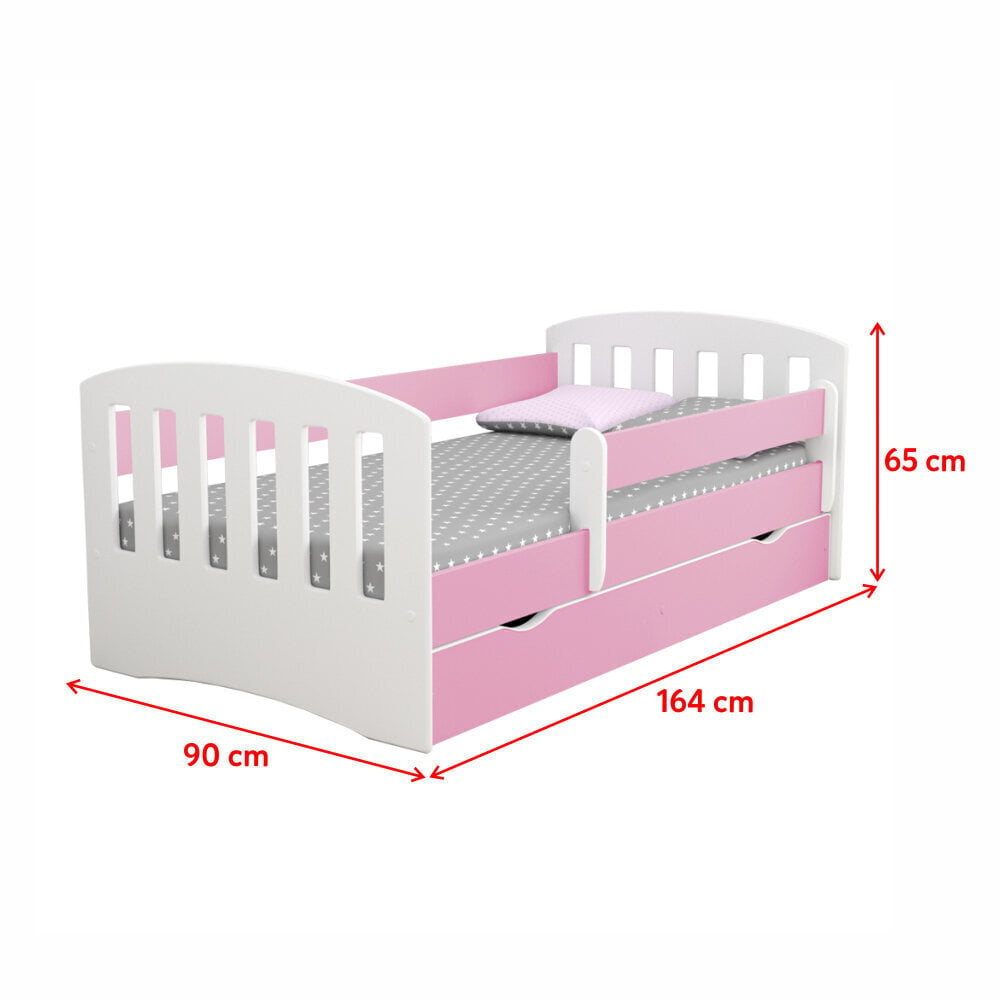 Lastevoodi koos madratsiga Selsey Pamma, 80x160 cm, valge/roosa hind ja info | Lastevoodid | kaup24.ee