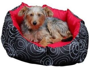 Koera pesa Hobbydog New York, M, Red/Black Circles, 50x40 cm hind ja info | Pesad, padjad | kaup24.ee