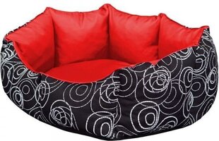 Koera pesa Hobbydog New York, M, Red/Black Circles, 50x40 cm hind ja info | Pesad, padjad | kaup24.ee