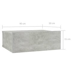 vidaXL seina öökapid 2 tk betoonhall 40 x 30 x 15 cm puitlaastplaat цена и информация | Прикроватные тумбочки | kaup24.ee