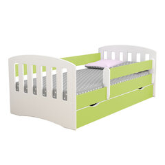 Детская кровать с матрасом Selsey Pamma, 80x180 см, белая/зеленая цена и информация | Детские кровати | kaup24.ee