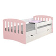 Детская кровать Selsey Pamma, 80x140 см, белая/светло-розовая