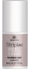 Küünelakk Alessandro Striplac Peel or Soak Classic Mouse Grey (Shimmer), 8ml цена и информация | Лаки для ногтей, укрепители для ногтей | kaup24.ee